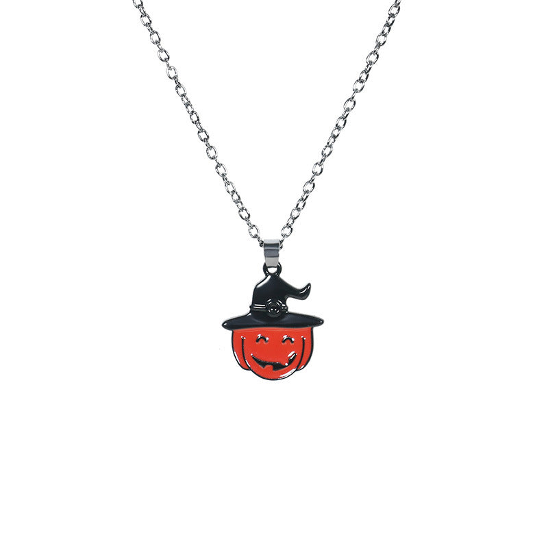 Wholesale Halloween Ghost Skeleton Bat Pumpkin Head Pendant Necklace